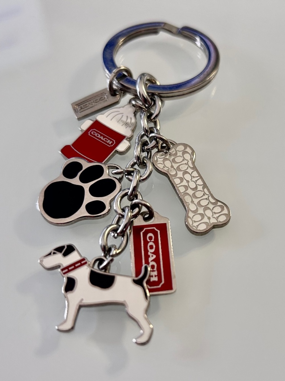 COACH Keychain Fob Jack Russel Terrier Dog #F92114 Rare-Vintage